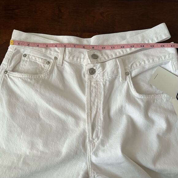 Agolde Broken Waistband Cut Out Jeans In Milkshake White Size 32 - Picture 10 of 14